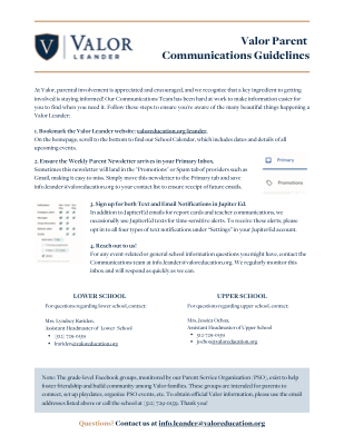 VL Parent Communication Guidelines