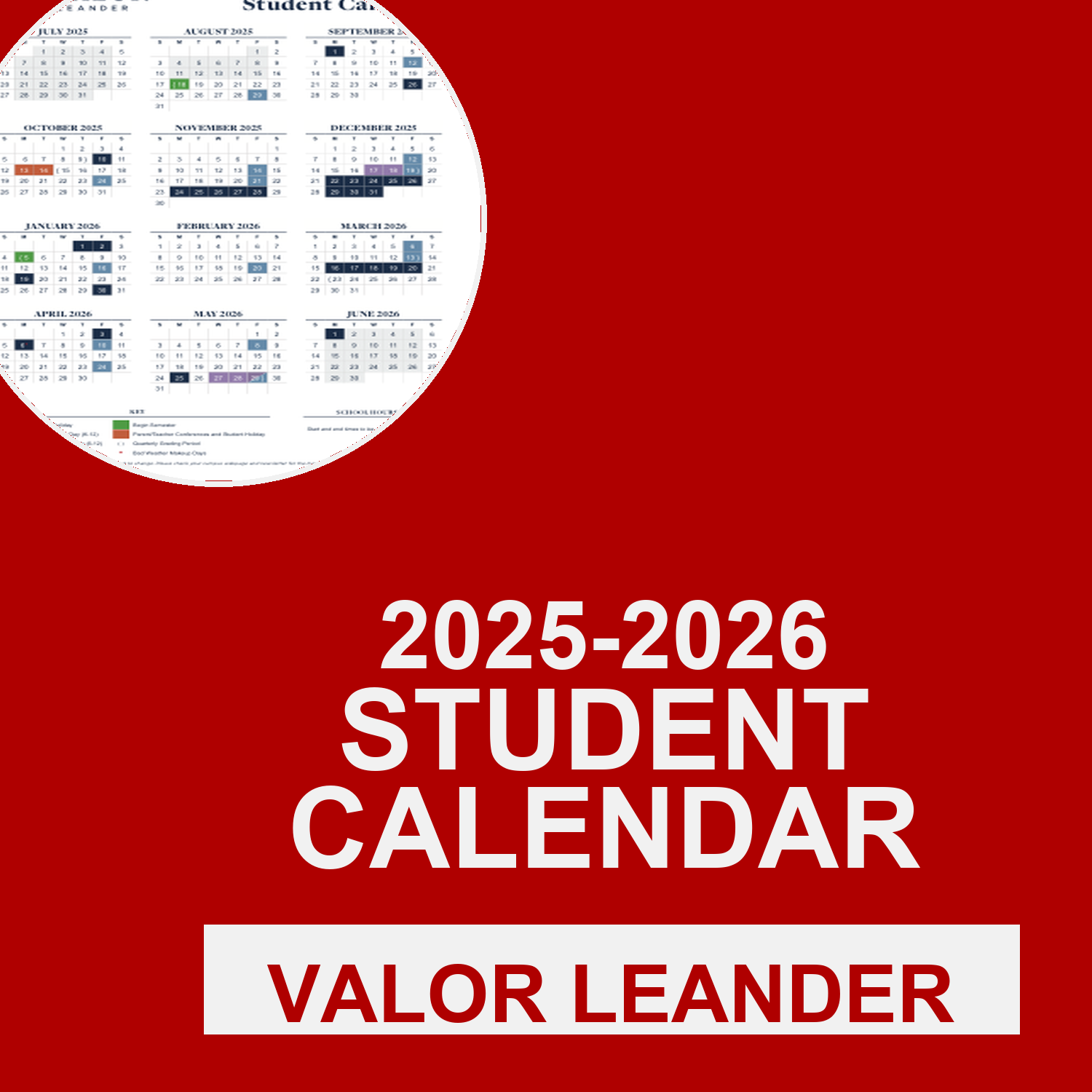 2025-2026 Student Calendar