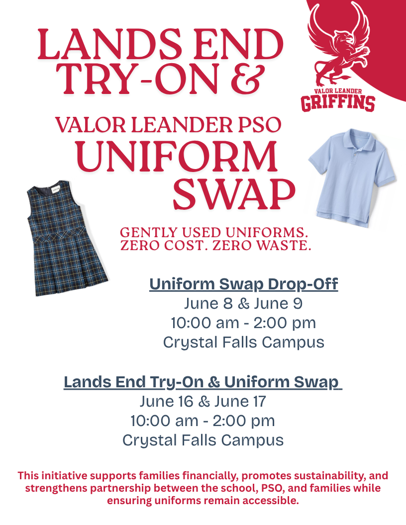 Uniform Try-On & Swap flyer — dates and times