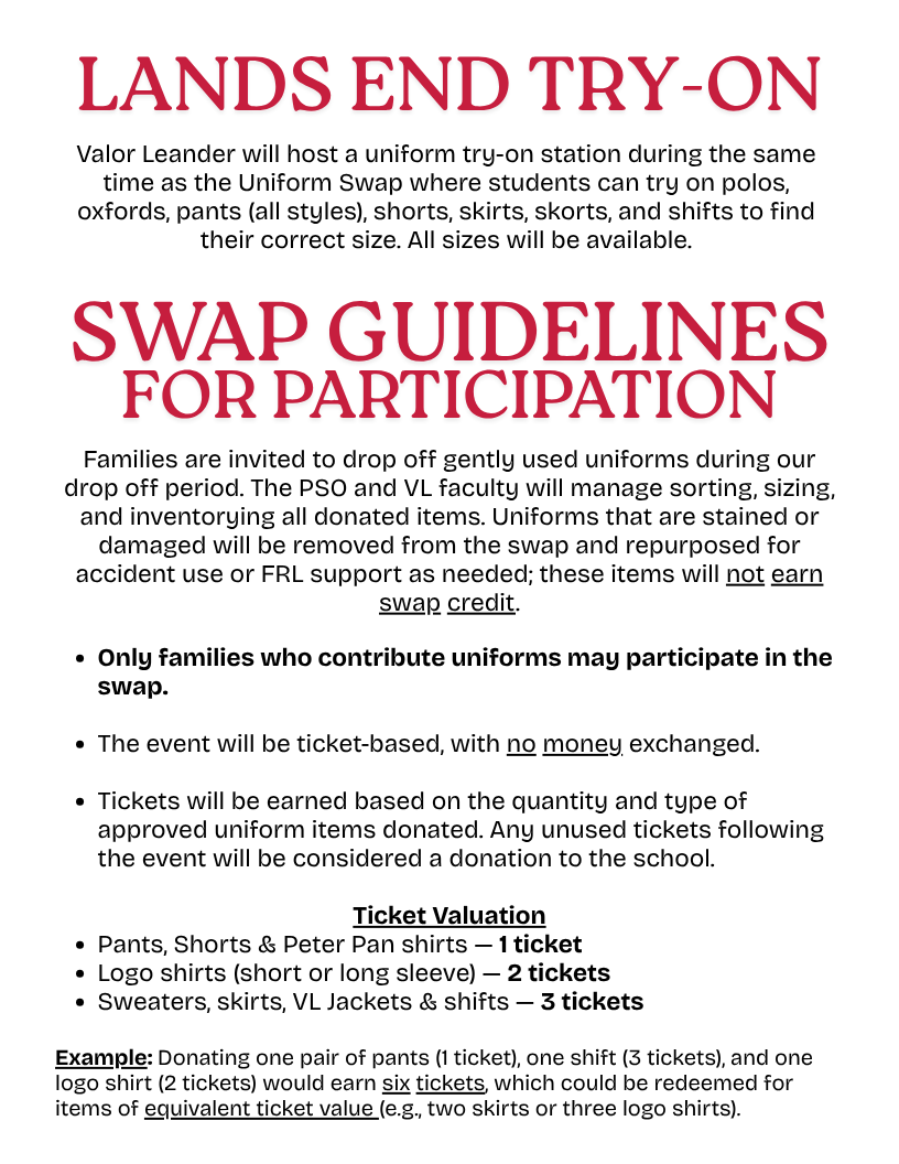 Uniform Swap participation guidelines and ticket valuation